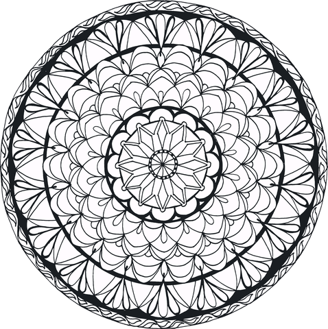 Hand Drawn Mandala Coloring Page